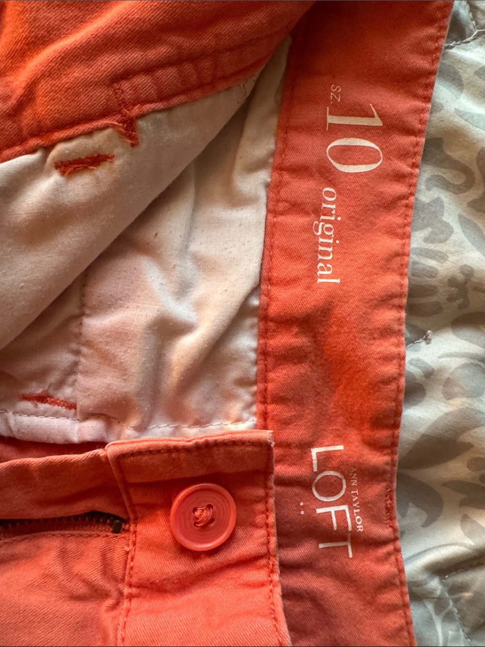 LOFT Coral orange women’s Chino Shorts